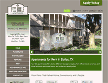 Tablet Screenshot of foxhillsapartments.com